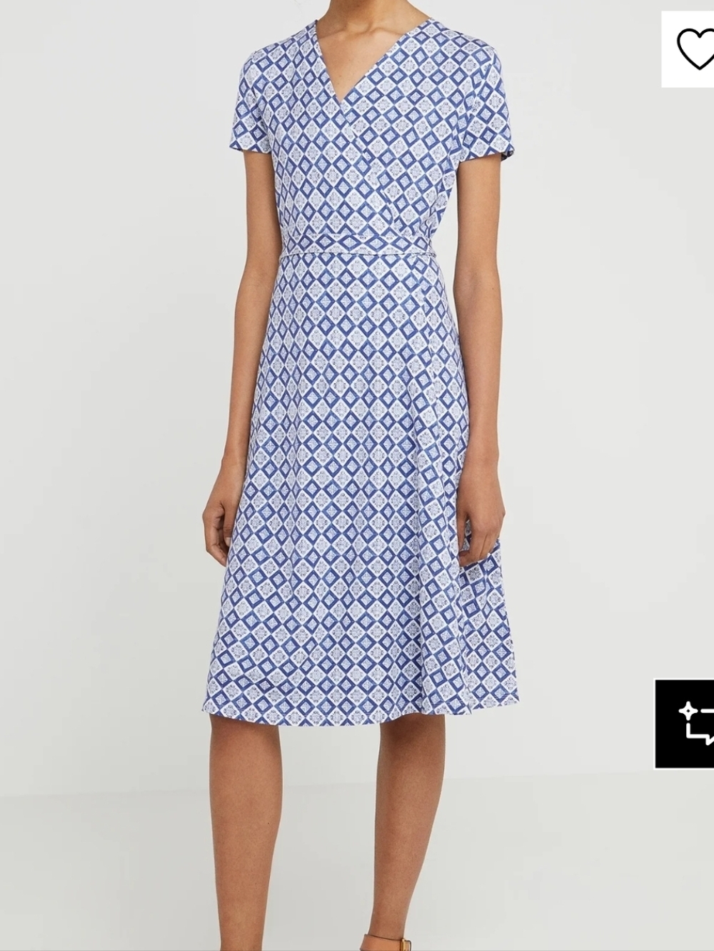 Weekend Max Mara Peirak Blue and White Tile Printed Wrap Dress Size Small